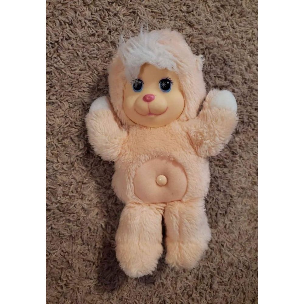 Vintage Mattel Magic Nursery Pet Peach Bunny 1990 Plush Stuffed Animal